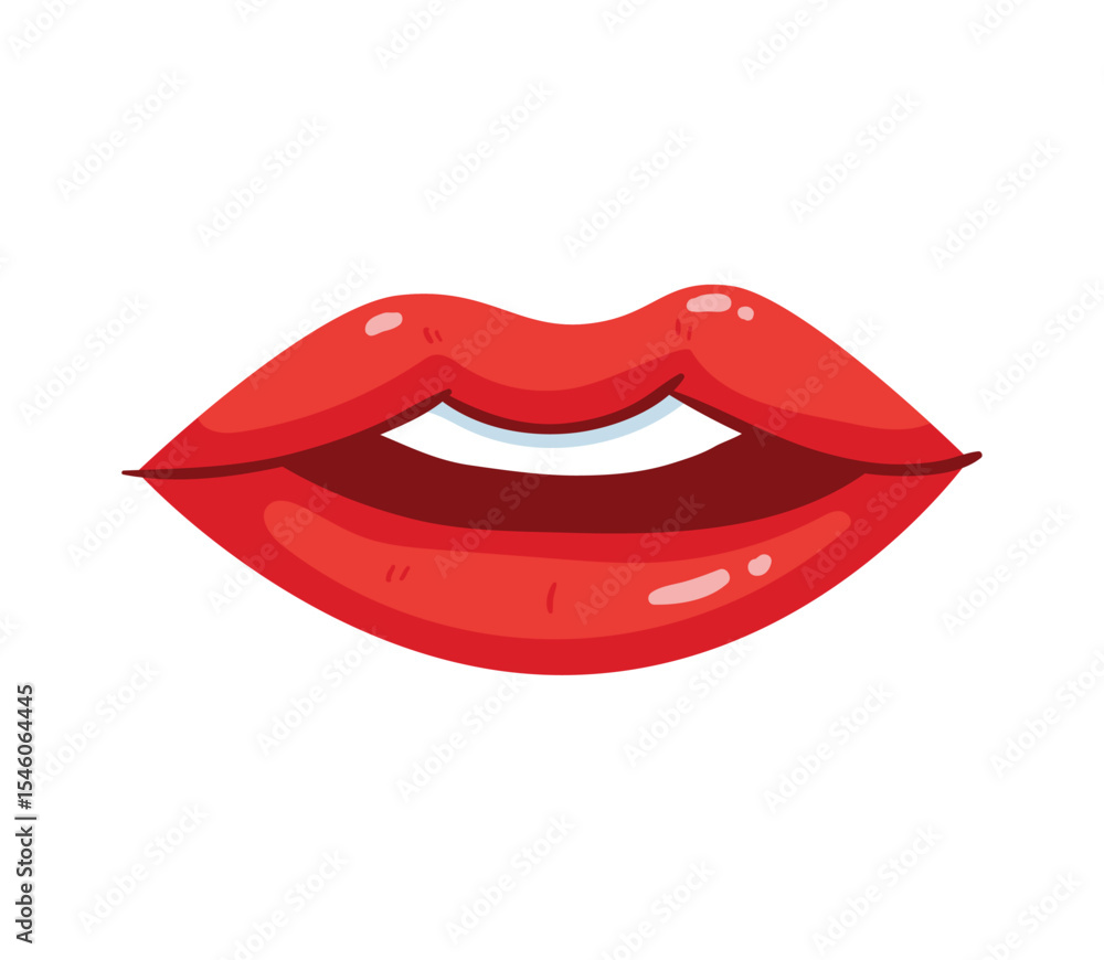Sexy lips of women or girls flat vector illustrations set Sexy lips of women or girls flat vector illustrations set