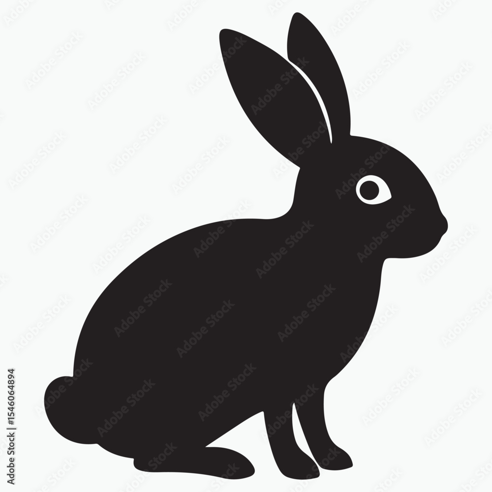Rabbit Black silhouette icon illustration Rabbit Black silhouette icon illustration