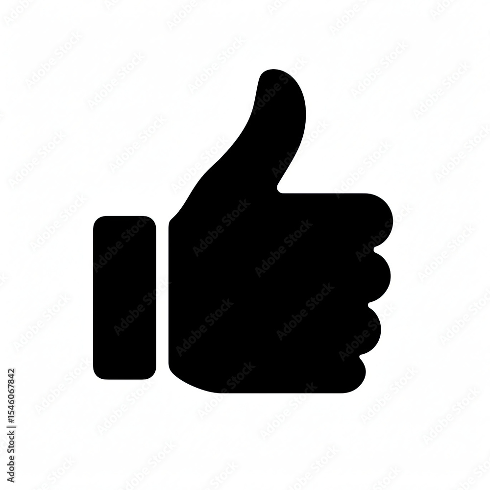 Black Silhouette Thumbs Up Hand Gesture Icon Black Silhouette Thumbs Up Hand Gesture Icon