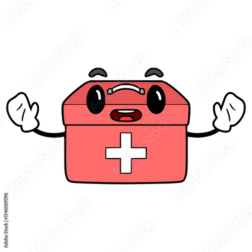 med kit character illustration hand drawn isolated vector