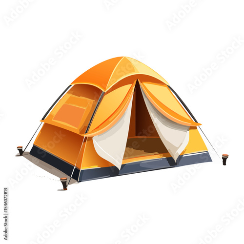 Camping Tent Modern Comic Style Icon