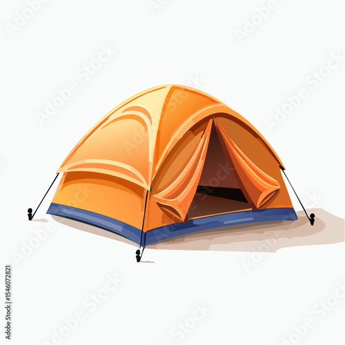 Camping Tent Modern Comic Style Icon