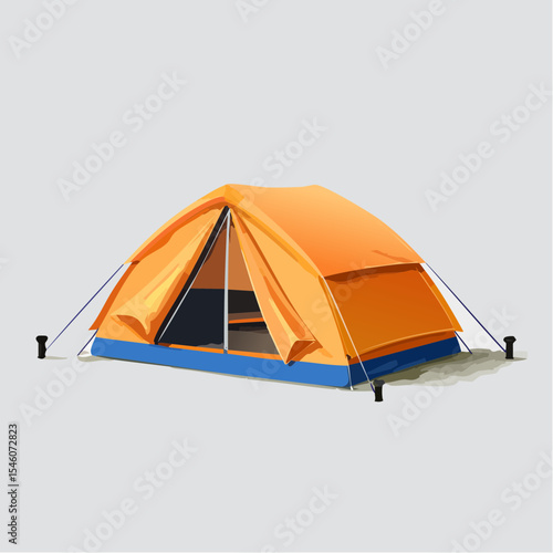 Camping Tent Modern Comic Style Icon