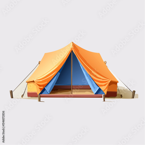 Camping Tent Modern Comic Style Icon