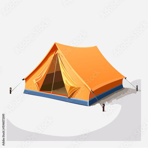 Tent Icon 3D Comic Style