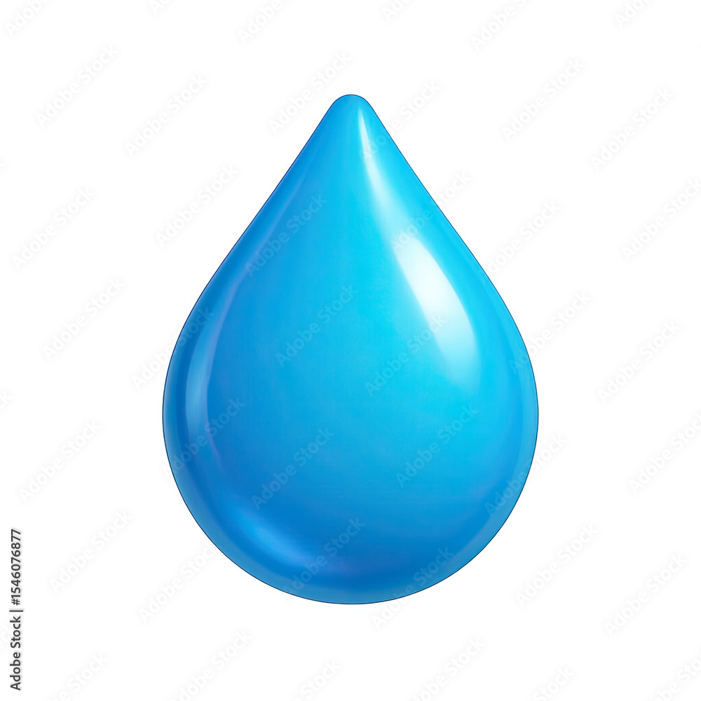 Glowing Blue Water Drop on Gray Background Glowing Blue Water Drop on Gray Background