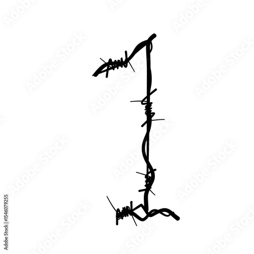 Font and number barbed wire