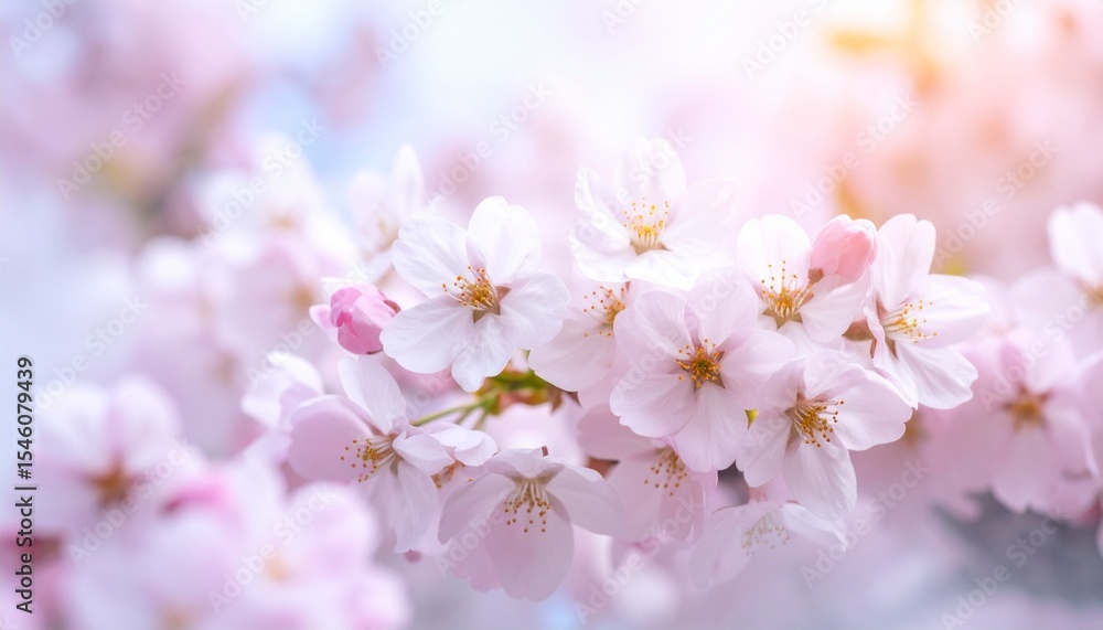 Delicate cherry blossoms in radiant light Delicate cherry blossoms in radiant light