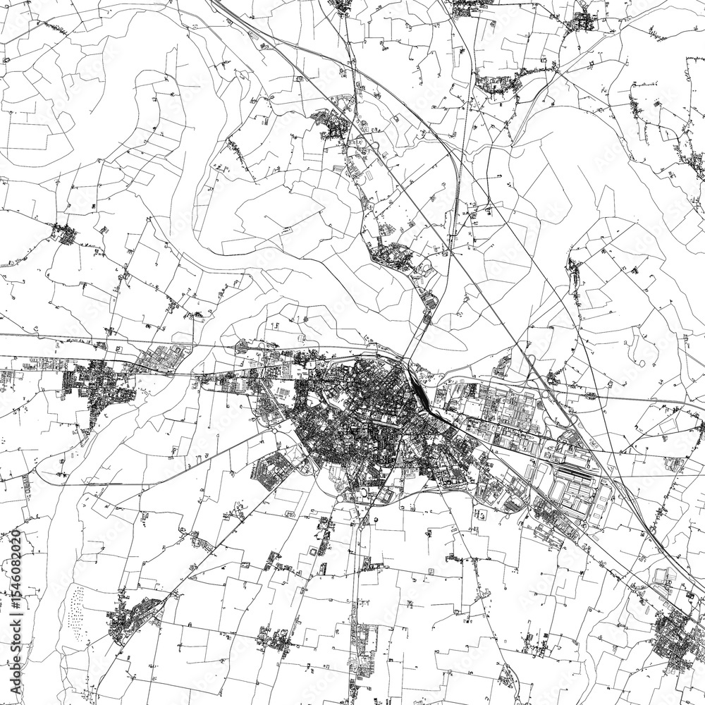 Fototapeta premium 3D illustration of city and urban in Piacenza Italy