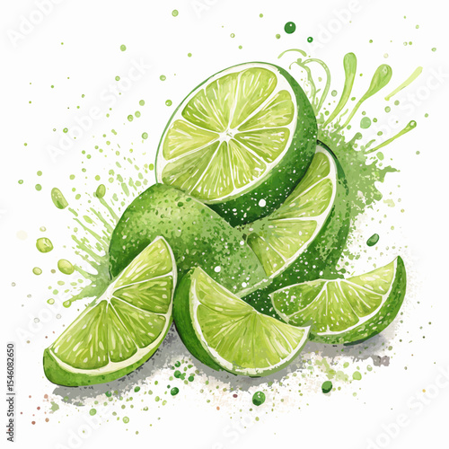 with a lime peels arranged splash