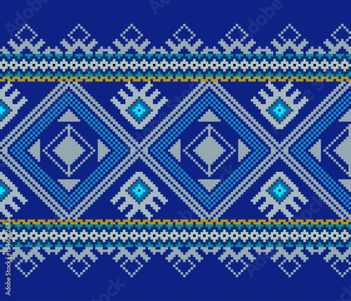  Traditional Ukrainian Cross Stitch Vector