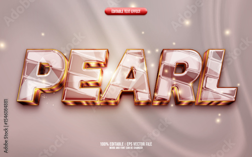 Pearl 3D editable text effect