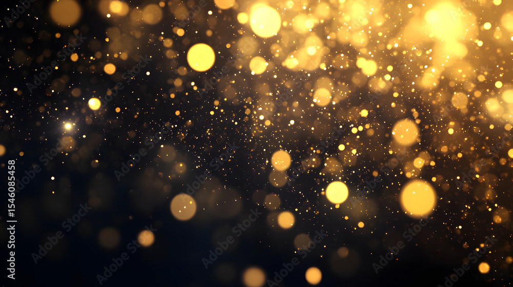 Background with falling golden glitter particles. falling gold confetti with magic light. beautiful light background. Background with falling golden glitter particles. falling gold confetti with magic light. beautiful light background.