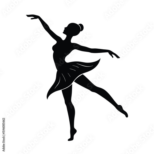 Dancer pose silhouette perfect for performance movement ballet and choreography designs
