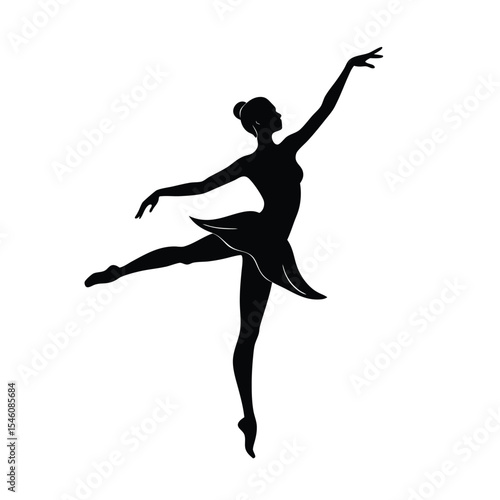 Graceful dancer pose silhouette for stage performing arts fitness and creative visuals