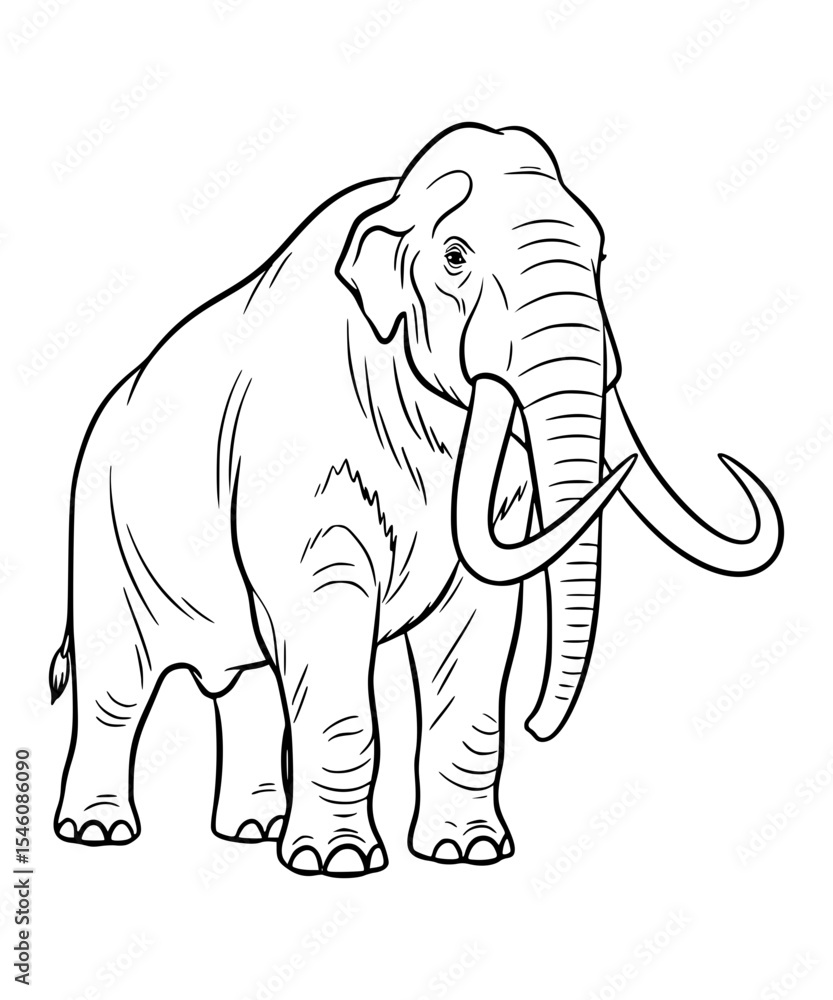 Obraz premium Mastodon Line Art