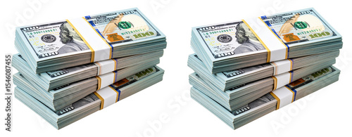 Stack of Dollar Bills in a Neat Pile – Transparent Background