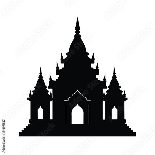 Temple silhouette perfect for religious culture spirituality worship and architectural themes