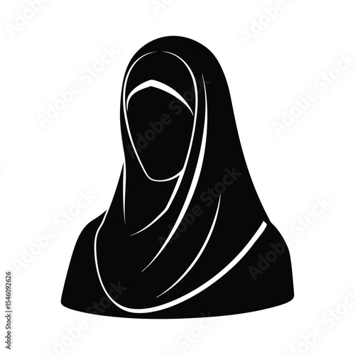 Hijab woman silhouette symbolizing faith tradition dignity elegance and peaceful presence