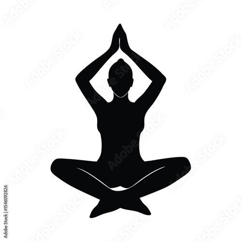 Yoga pose silhouette for health wellness meditation calmness and spiritual balance visuals
