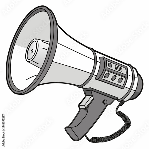 megaphone on white background, hand mike