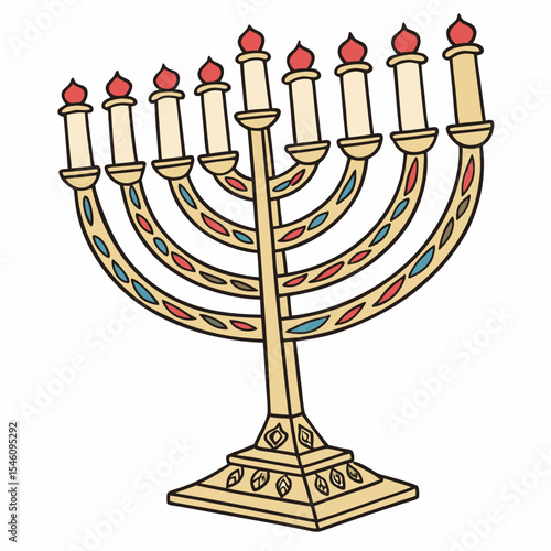 hanukkah menorah with candles