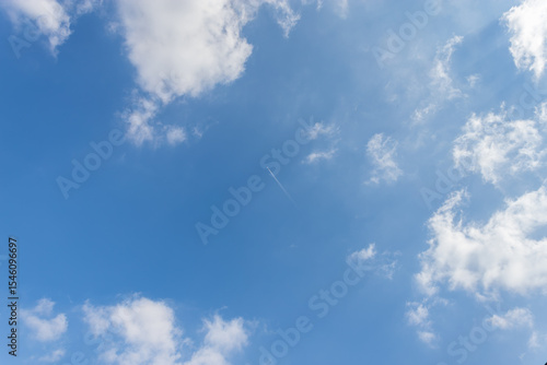 Blue sky background with white clouds