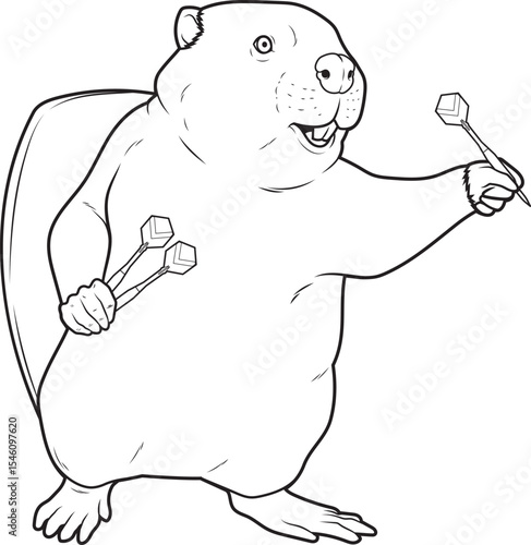 Beaver Darts Dart Animal Vector Graphic Art Illustration