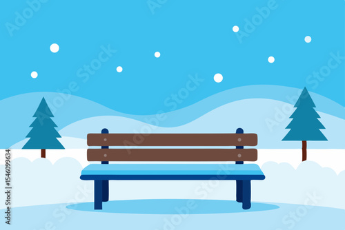 Snowy Winter Park Bench A Serene Winter Wonderland Scene