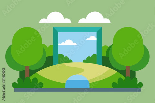 Serene Park Landscape A Tranquil Green Oasis Gateway to Nature
