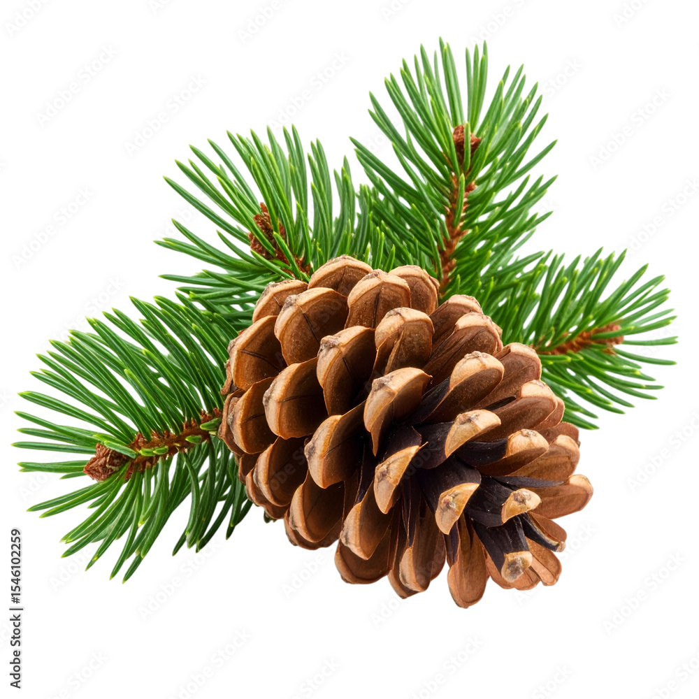 Pinecone and Pine Branch: A macro shot presents a detailed view of a brown pinecone juxtaposed with lush green pine needles. Capturing the essence of nature's precision and seasonal allure. Pinecone and Pine Branch: A macro shot presents a detailed view of a brown pinecone juxtaposed with lush green pine needles. Capturing the essence of nature's precision and seasonal allure.
