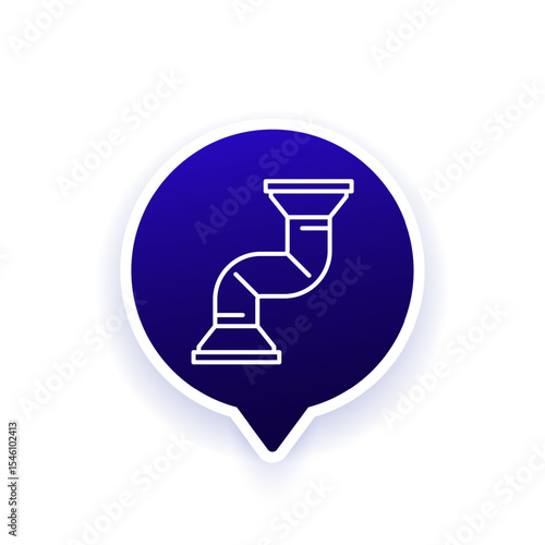 air duct icon, line vector