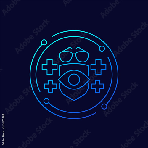 eye health and ophthalmology icon, linear design