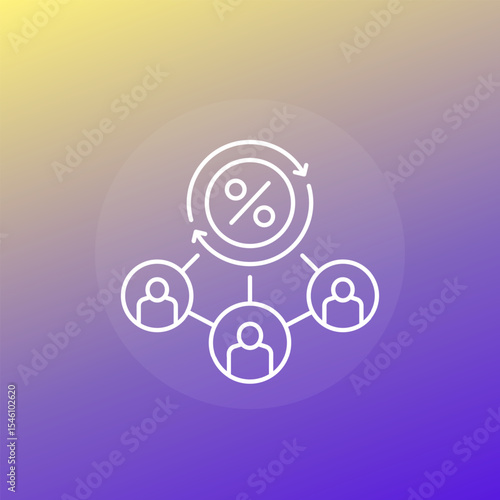 peer-to-peer lending and p2p loans line icon