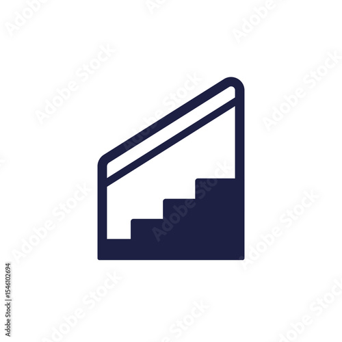 Stairs with railing icon on white