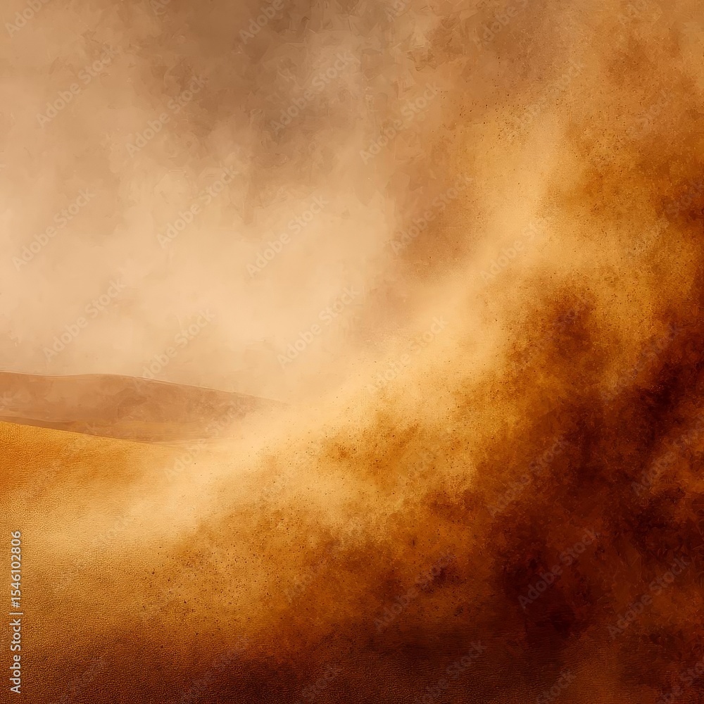 Fototapeta premium Abstract Representation Dusty Desert Landscape with Warm Tones and Textured Surfaces