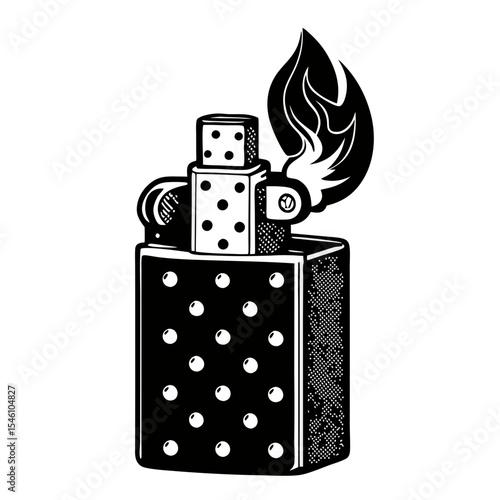 black lighter isolated on white background