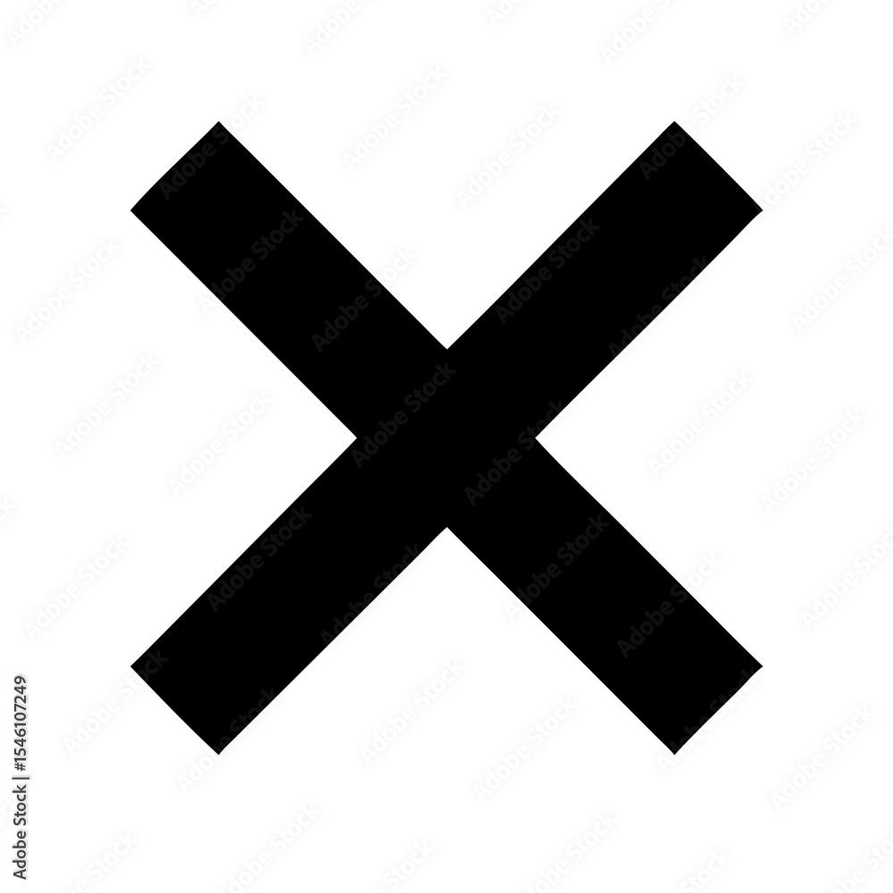 Fototapeta premium Wave with x icon vector illustration