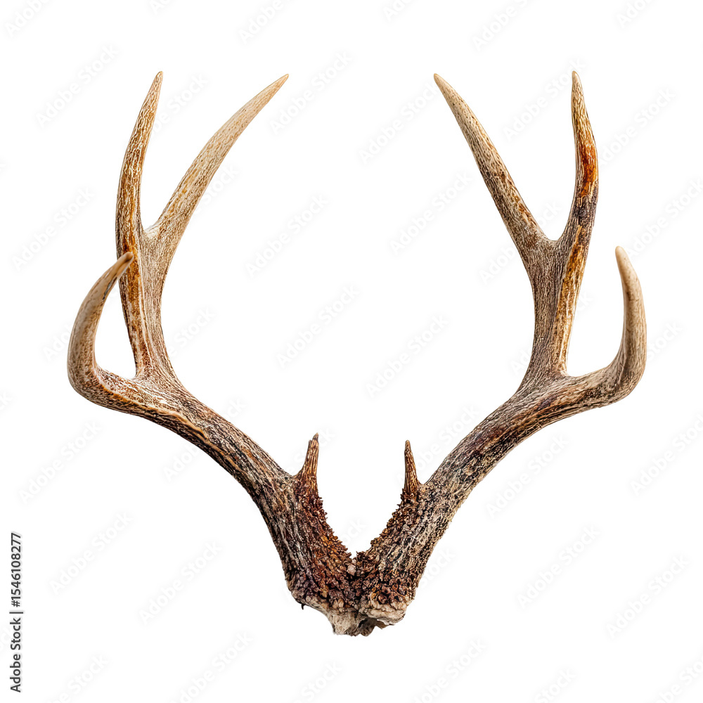 Fototapeta premium Majestic and Detailed Antlers of a Deer Isolated on White Background for Wildlife and Nature Themes