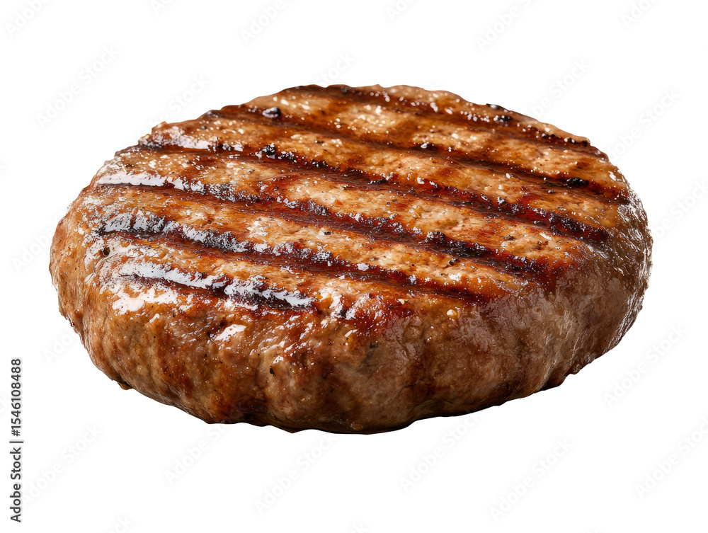 Grilled beef patty, hamburger meat Grilled beef patty, hamburger meat