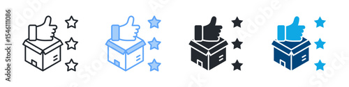 Recommended Icon Set Multiple Style. Design In Outline, Blue, Glyph, Dual Tone
