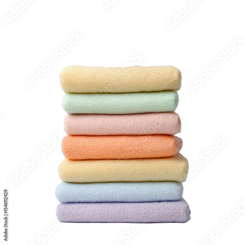 Soft and Cozy Stack of Colorful Bath Towels Perfect for Relaxation and Home Decor