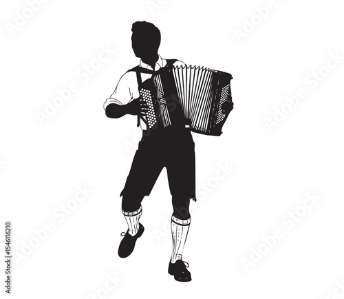 Musical Characters Silhouettes: Whimsical Collection of Cat Musicians and Santa Playing Instruments
