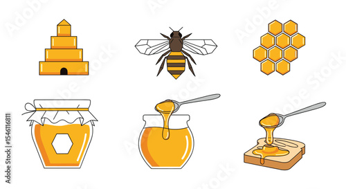Golden Honey Products From Bees A Sweet and Delicious Natural Food Source