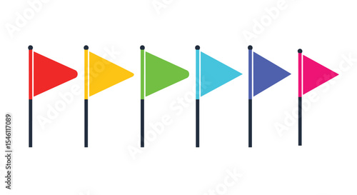 Colorful Flags Fluttering in the Breeze Decoration Symbolize Achievement Celebration and Festivities Theme