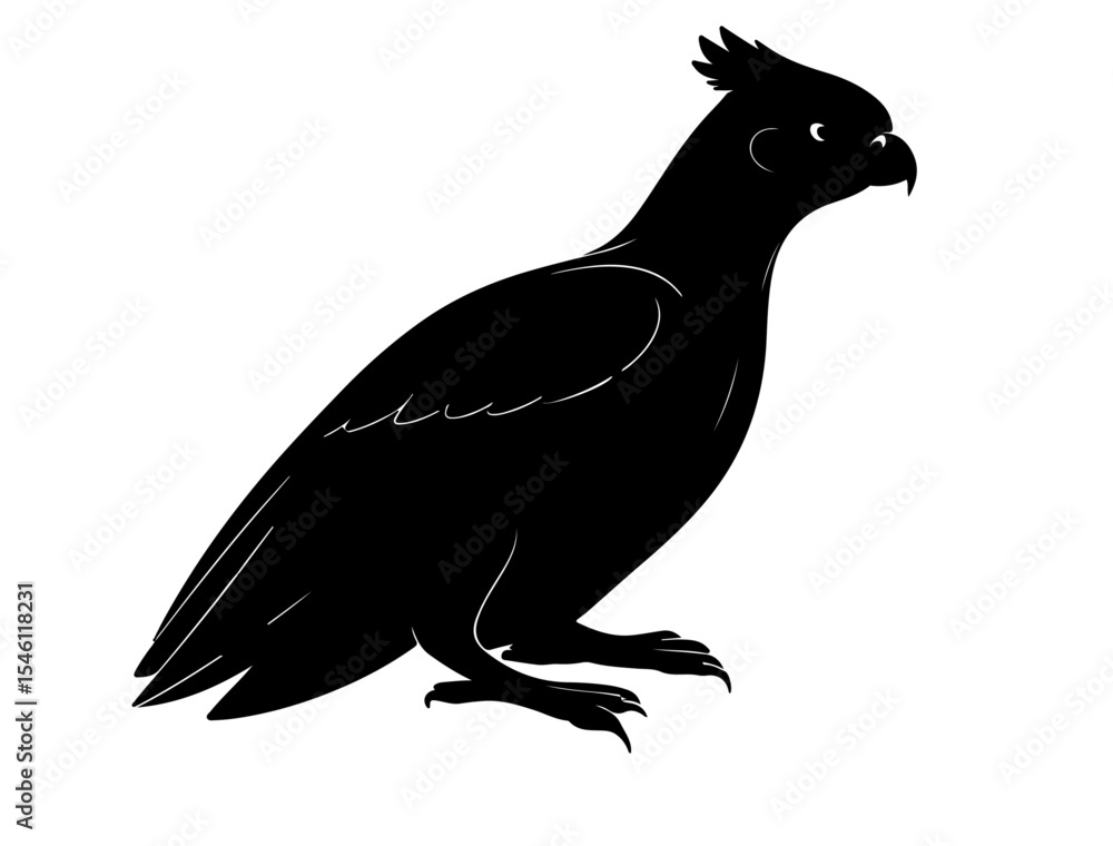 Fototapeta premium Greater coucalin silhollouette vector image.