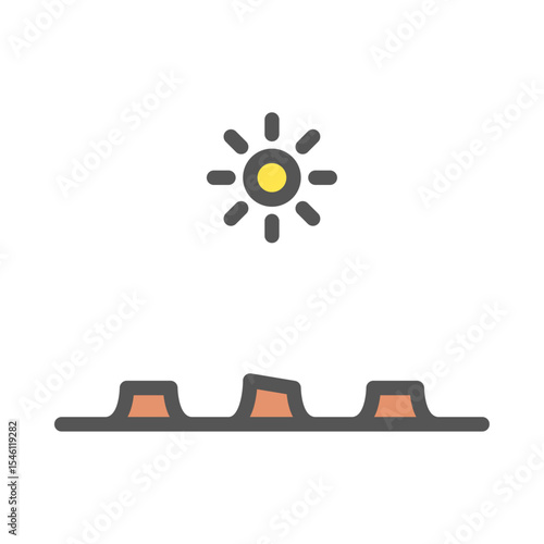 Deforestation filled outline icon. forest loss color line illustration.