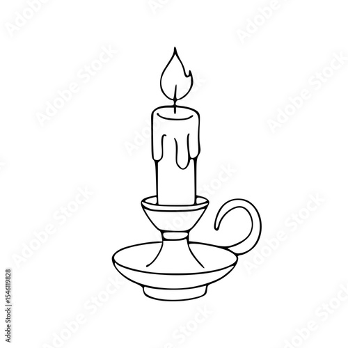 line drawing of a candlelight