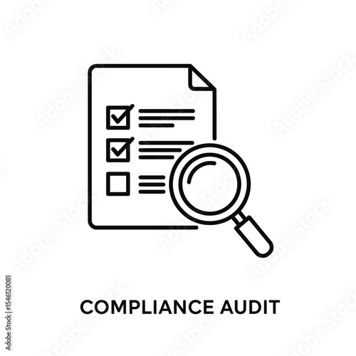 Compliance Audit Checklist Document Magnifying Glass Icon
