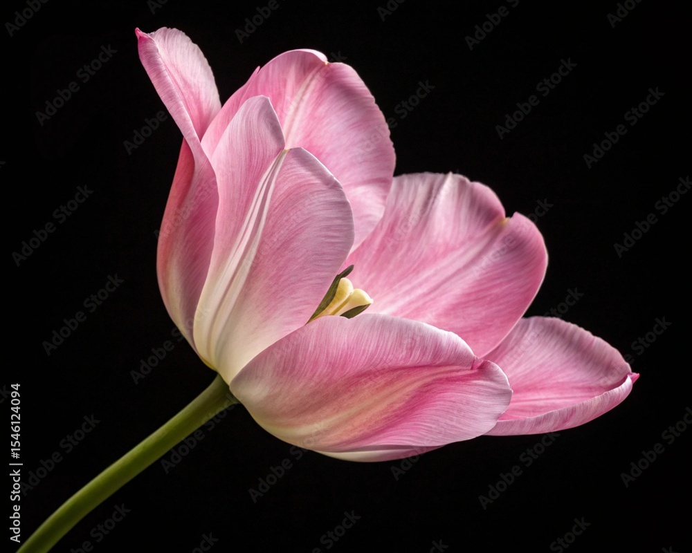 Fototapeta premium Tulip flower photography on black background